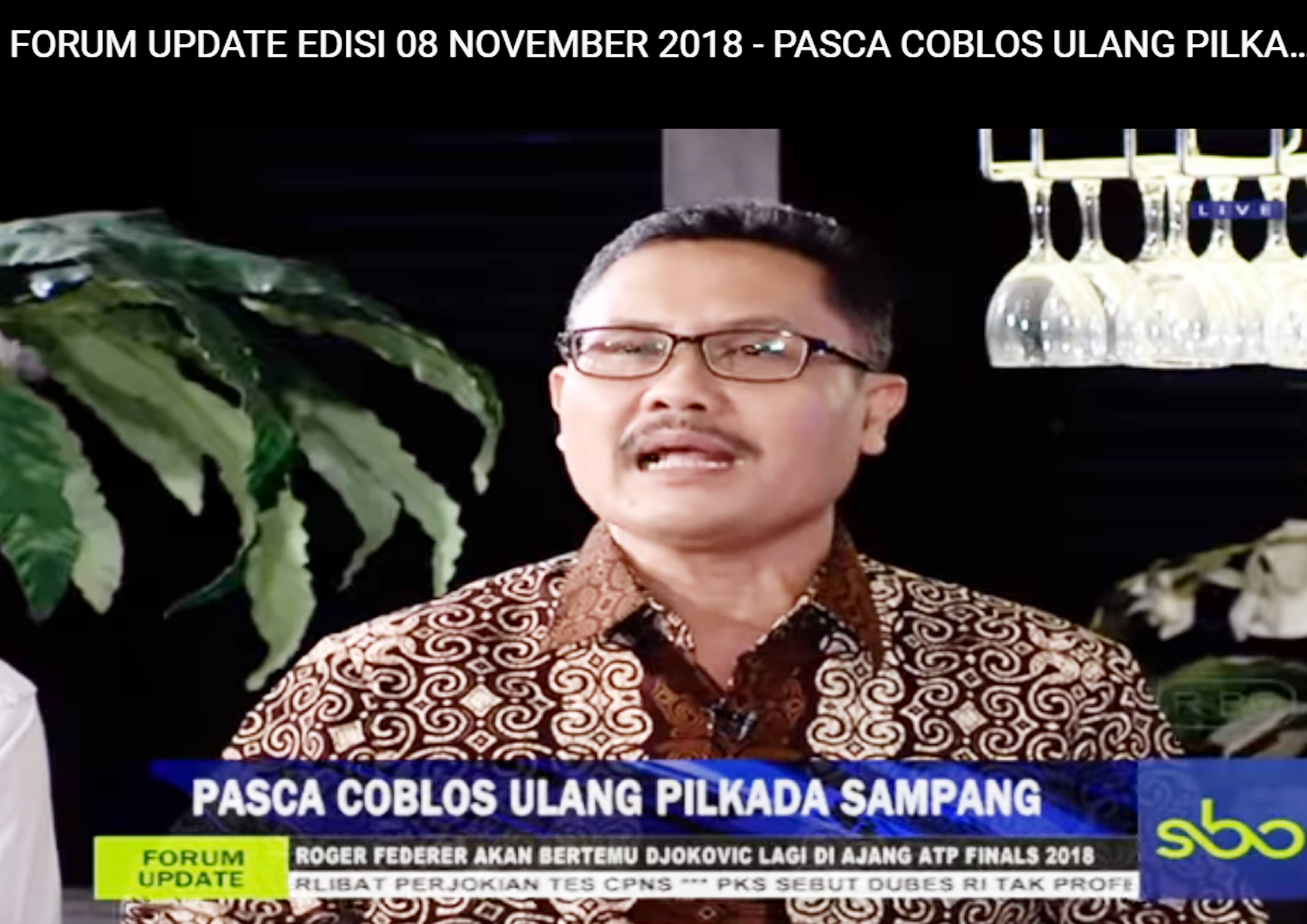 Narasumber Talkshow “Pasca PSU Pilkada Sampang 2018” di SBO TV